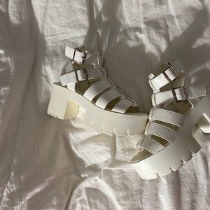 White Platforms Size 6